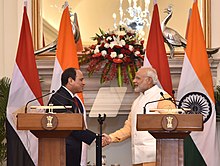 Narendra Modi mal-President Eġizzjan Abdel Fattah al-Sissi (New Delhi, 12 ta’ Lulju 2014).