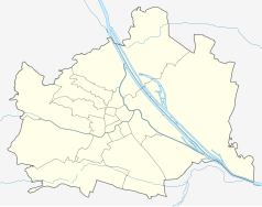 Mapa konturowa Wiednia, w centrum znajduje się punkt z opisem „Uniwersytet Wiedeński”