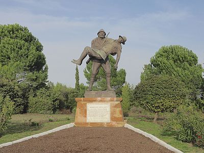 Respete als Mehmetçik (soldat ANZAC ferit als braços d'un soldat otomà)