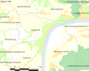 Poziția localității Villequier