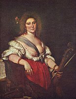 Gambenspielerin (The Viola da gamba Player), by Bernardo Strozzi, c. 1630–1640; portrait is of composer Barbara Strozzi (1619-1677) – Gemäldegalerie, Dresden.