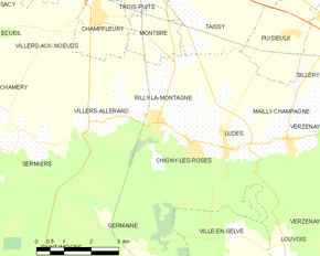 Poziția localității Rilly-la-Montagne