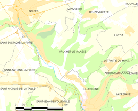 Mapa obce Gruchet-le-Valasse