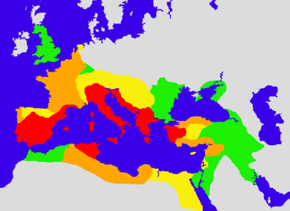 ekspansio de la imperio dum la jaroj -133, -44, 14, kaj 117