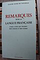 Remarques sur la langue française de Vaugelas.