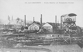 Le puits Manby et les usines Schneider.