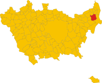 Locatie van Inzago in Milaan (MI)