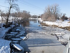 Rivière Champlain, from the bridge on the Chemin du Roy (route 138[1]), Champlain, 08:35 29 mars 2023