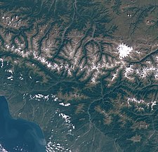 Satellite picture of Mount Elbrus (12 September, 2000)