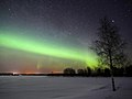 Winter with northern lights