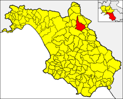 Buccino within the Province of Salerno