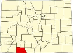 map of Colorado highlighting Archuleta County