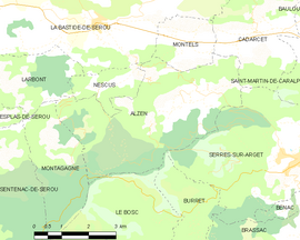 Mapa obce Alzen