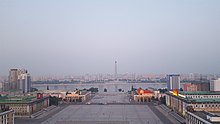 Kim Il-sung Square in the centre of Pyongyang