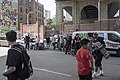 Skaters await their turn during the best trick contest at the Coleman Playground Skatepark in Manhattan, New York (2019).