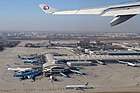 Takeoff view of T2 in 2010, from a China Eastern Airlines flight