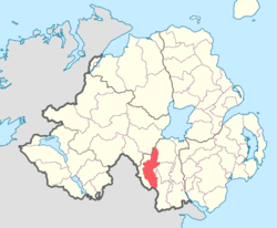 Location of Armagh, County Armagh, Northern Ireland