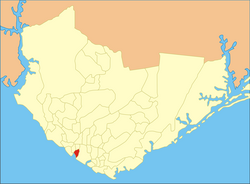 Localização do bairro Nossa Senhora Aparecida no mapa geográfico urbano de Manaus.