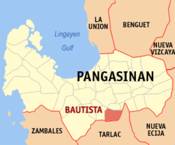 Mapa ning Pangasinan ampong Bautista ilage