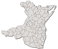 Mapa konturowa okręgu Konstanca, u góry nieco na lewo znajduje się punkt z opisem „Hârșova”