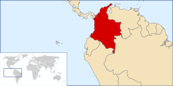 Geografisk plassering av Colombia