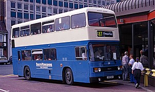 South Yorkshire Leyland Olympian at Pontefract bus station, 1996