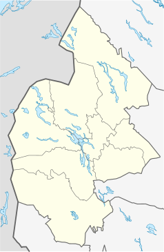 Mapa konturowa Jämtlandu, na dole znajduje się punkt z opisem „Vemdalen”