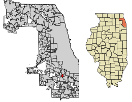 Location of Posen in Cook County, Illinois.