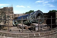 El Malik E Maidan en la muralla occidental del fuerte de Bijapur.