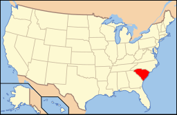 South Carolinas läge i USA