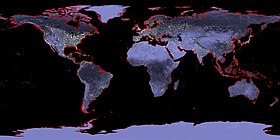 carte du monde, montrant que les zones à risque sont concentrées en Asie du sud-est et en Europe du nord.