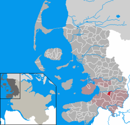 Läget för kommunen Mildstedt i Kreis Nordfriesland