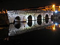 Rimini antik Roma "Ponte di Tiberio" köprüsü gece