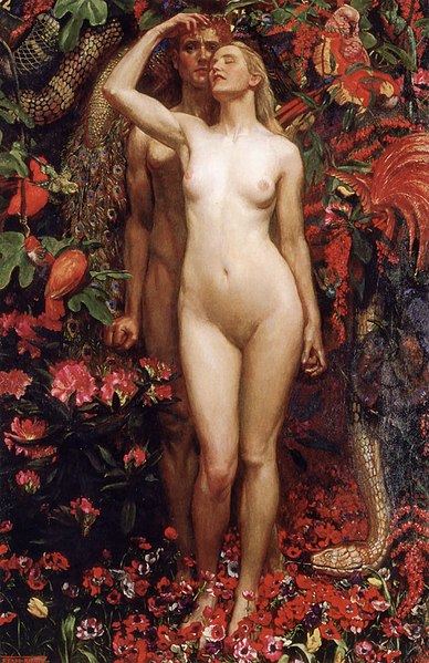 File:John Liston Byam Shaw The Woman The Man the Serpent.jpg