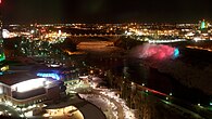 Bridge and the American Falls at night