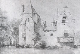 Zuylenburg in het midden van de 17e eeuw, tekening R. Roghman