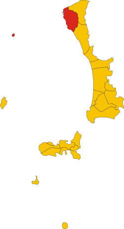 Elhelyezkedése Livorno térképén
