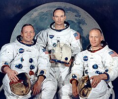 Portrét posádky Apolla 11 (zleva: Armstrong, Collins a Aldrin)