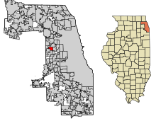 Cook County Illinois Incorporated and Unincorporated areas Bellwood Highlighted.svg