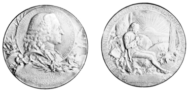 Medalla honorífica de Linné na celebración do 200 aniversario do seu nacemento.