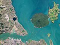 Satellite view of Rangitoto Channel