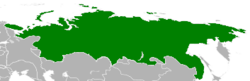 Map of territory claimed by the Provisional Siberian Government in green