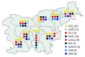 2018 Slovenian parliamentary election, 88 dots -- can you guess where's Ljubljana and where's the countryside?