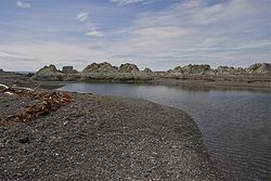 Ward Beach, where the Flaxbourne River flows into the sea