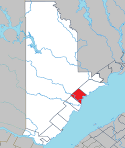 Location within La Haute-Côte-Nord RCM