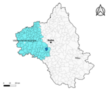 Manhac dans l'arrondissement de Villefranche-de-Rouergue en 2020.