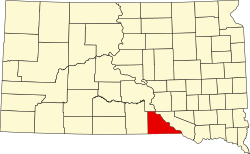 map of South Dakota highlighting Gregory County