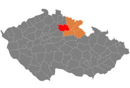 Situo de distrikto en Regiono Hradec Králové