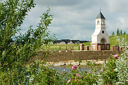 The Bell Tower overlooking the lake at New Brighton