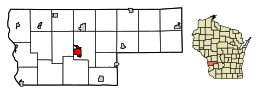 Location of Viroqua in Vernon County, Wisconsin.